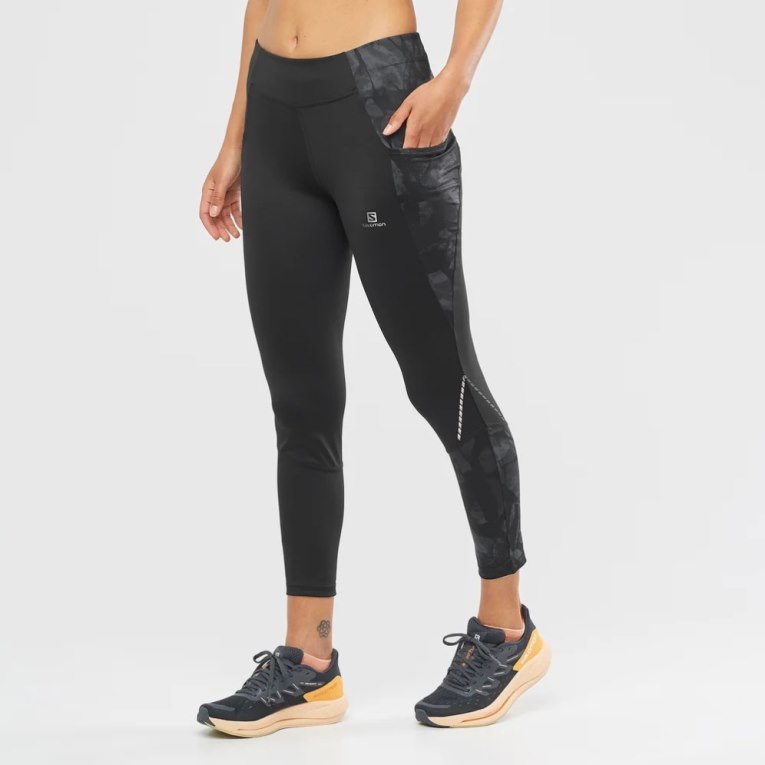 Calça Legging Salomon Cross Run 25\'\' Feminino Pretas | PT Z98260